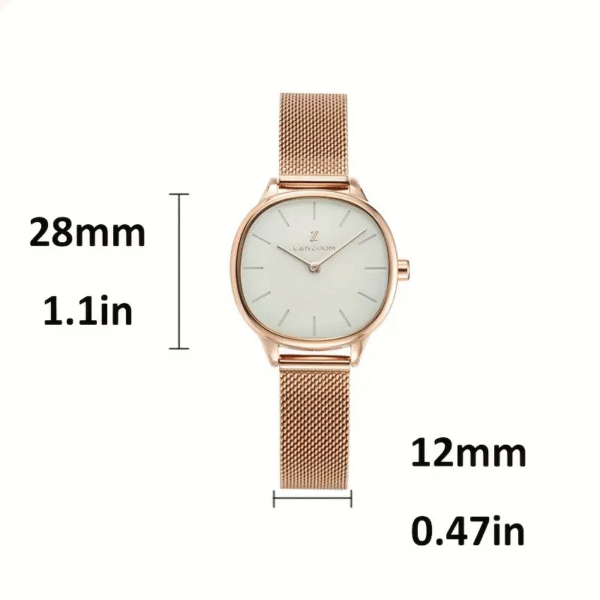 Sleek minimalist women's stainless steel watch by Newness. Features a simple, elegant design perfect for everyday wear.