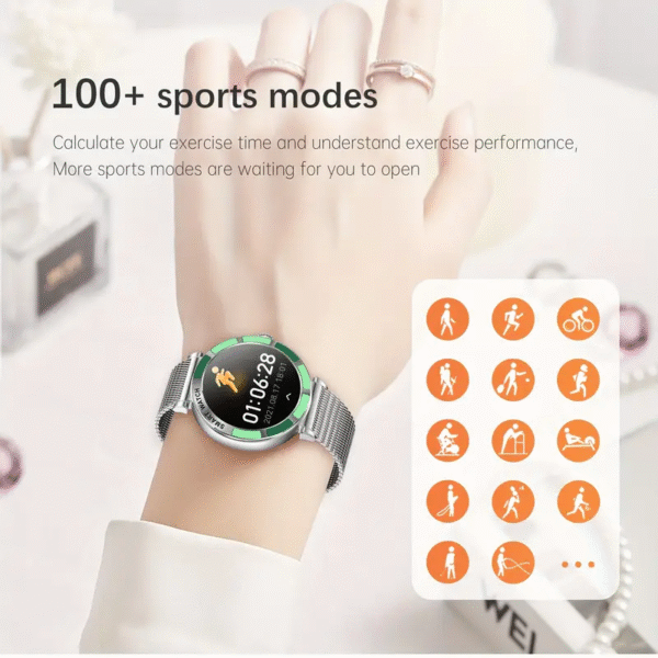 Modern Muse Women's Smart Watch: Chic design meets cutting-edge technology. A stylish smartwatch showcasing its sleek features and sophisticated look.