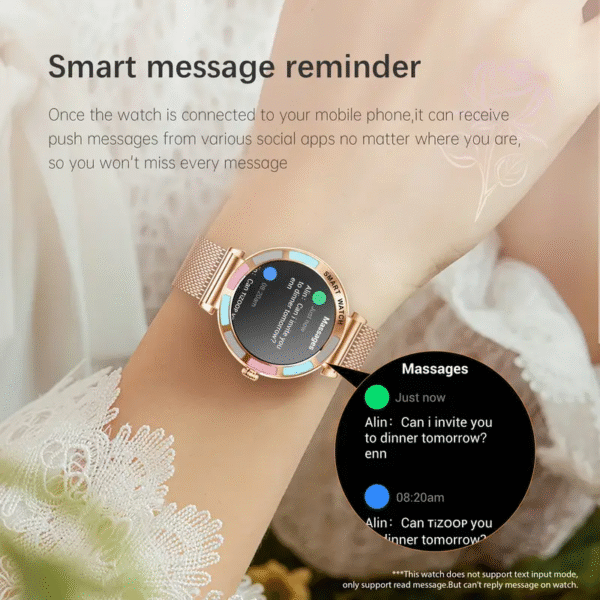 Modern Muse Women's Smart Watch: Chic design meets cutting-edge technology. A stylish smartwatch showcasing its sleek features and sophisticated look.