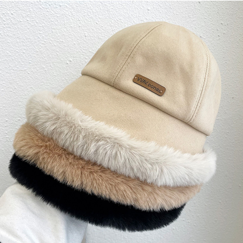 1-Pack Women's Plush Fleece-Lined Winter Bucket Hat with Detachable Ear Flaps - Thickened Warm Brown Beanie for Outdoor Activities, Non-Stretch Snug Fit & Versatile Cold Weather Accessory, Winter Hat, Earthy Style, Woollike Texture