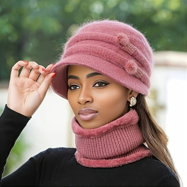 Stay cozy and chic this winter with the Newness Wintertide Acrylic Knit Balaclava. A close-up shot showcasing its soft acrylic knit texture and stylish design, perfect for holiday celebrations.