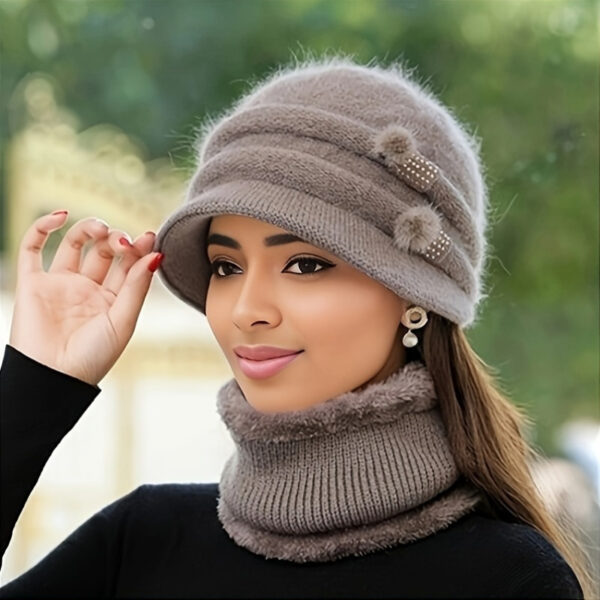 Stay cozy and chic this winter with the Newness Wintertide Acrylic Knit Balaclava. A close-up shot showcasing its soft acrylic knit texture and stylish design, perfect for holiday celebrations.