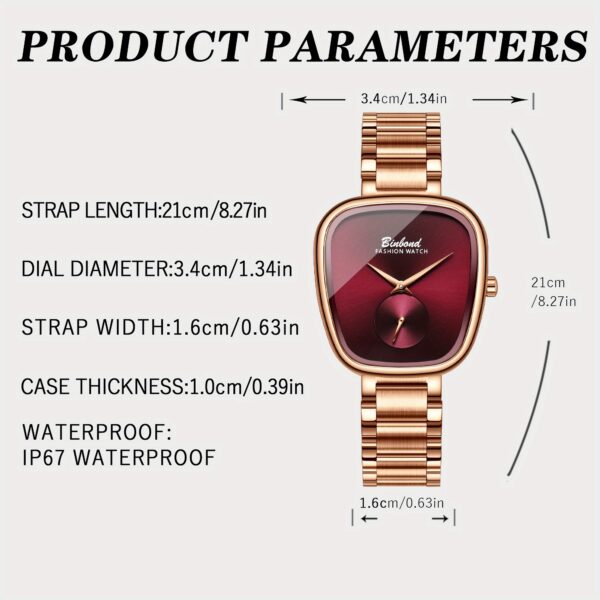 Rose gold luxury quartz watch by Newness, showcasing its elegant design and details.