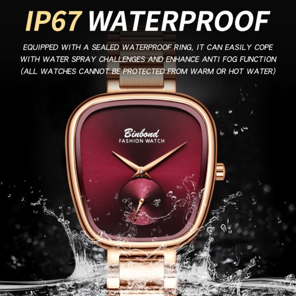 Rose gold luxury quartz watch by Newness, showcasing its elegant design and details.