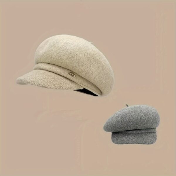 Stylish womens lightweight beret hat in six versatile colors Features a wide brim adjustable fit and soft solid color design Perfect for autumn and winter