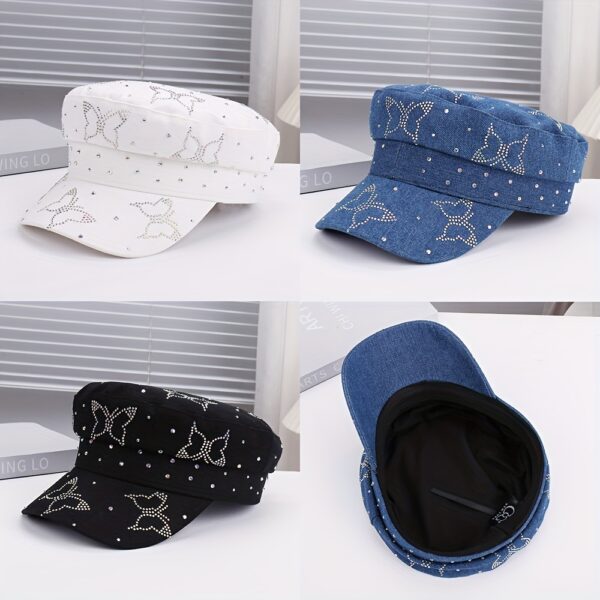 Shimmering rhinestone butterfly hair cap, adding a touch of celestial sparkle to any look.