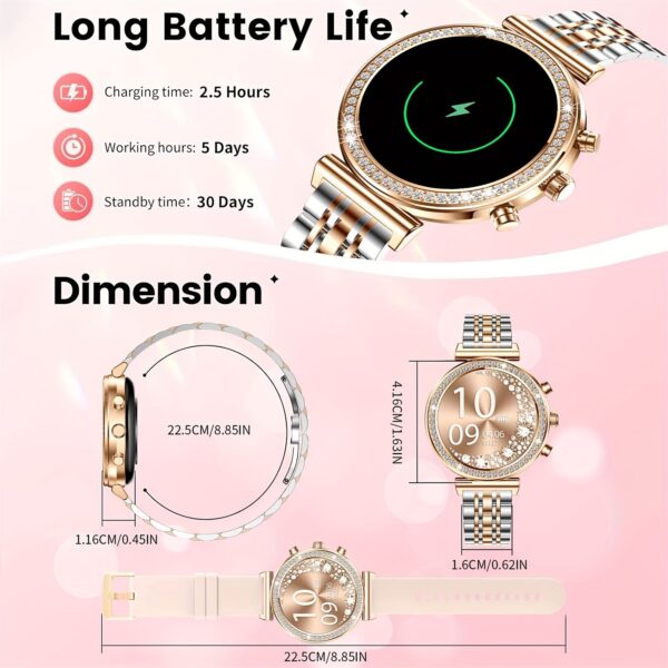 INNOFOVO Aurora Smartwatch for Women: Close-up showcasing its chic design and features.