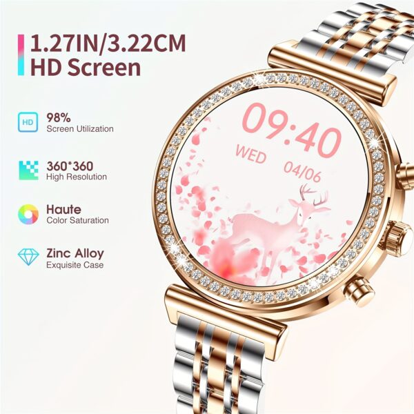 INNOFOVO Aurora Smartwatch for Women: Close-up showcasing its chic design and features.