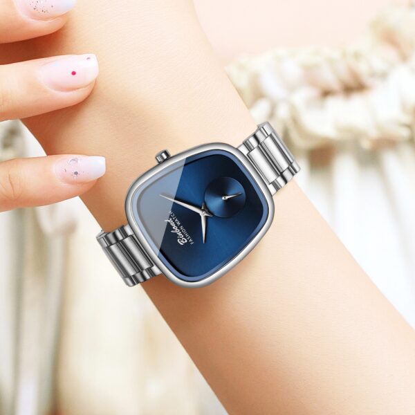 Newness Azure Edge women's rectangular watch, sleek and modern design.