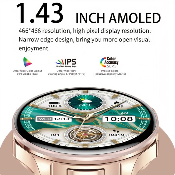 Newness Aura 2-in-1 Smartwatch with wireless earbuds; sleek design, advanced features.