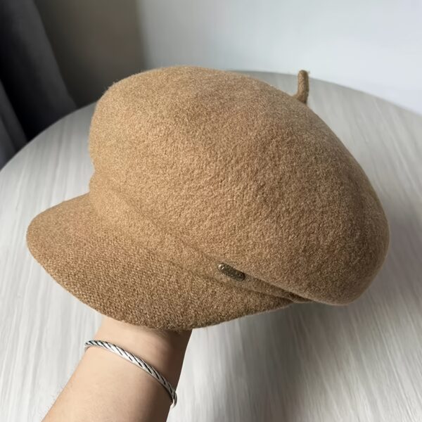 Stylish womens lightweight beret hat in six versatile colors Features a wide brim adjustable fit and soft solid color design Perfect for autumn and winter