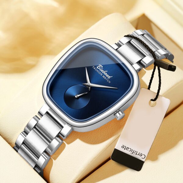 Newness Azure Edge women's rectangular watch, sleek and modern design.
