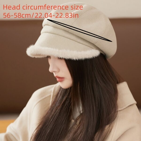 Newness Parisian Octagonal Beret Hat in stylish pose, showcasing its unique octagonal shape and lightweight fabric. Perfect for spring and fall.