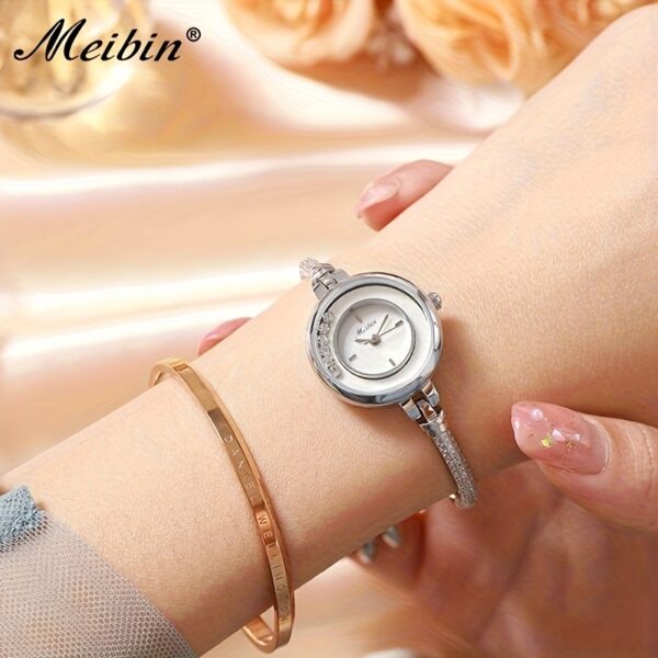 Celestial Sparkle Crystal Accent Watch: A glamorous timepiece adorned with sparkling crystals, perfect for any occasion.