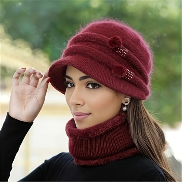 Stay cozy and chic this winter with the Newness Wintertide Acrylic Knit Balaclava. A close-up shot showcasing its soft acrylic knit texture and stylish design, perfect for holiday celebrations.