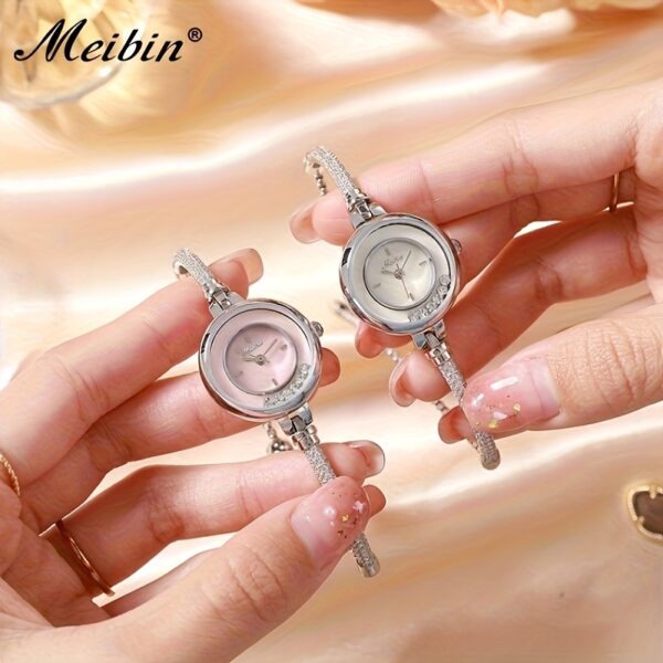Celestial Sparkle Crystal Accent Watch: A glamorous timepiece adorned with sparkling crystals, perfect for any occasion.