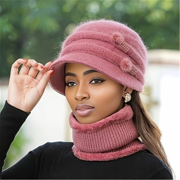 Stay cozy and chic this winter with the Newness Wintertide Acrylic Knit Balaclava. A close-up shot showcasing its soft acrylic knit texture and stylish design, perfect for holiday celebrations.
