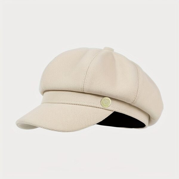 Stylish woman wearing a Newness Parisian Chic Wide Brim Beret showcasing its wide brim and chic design Perfect for any season