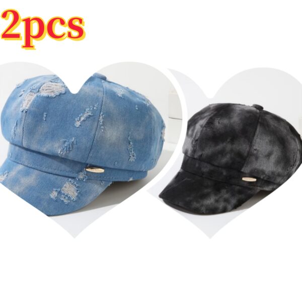 Newness Parisian Nights Distressed Suede Beret: A stylish, dark-toned suede beret with a distressed finish, adding Parisian chic to any outfit.