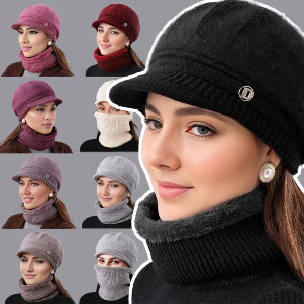 The Newness Cozy Escape Winter Warm Set: a stylish and cozy outfit perfect for holiday outings and cold-weather adventures. Model showcases the chic design and warm fabrics.