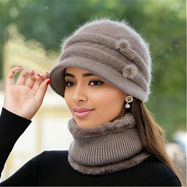 Stay cozy and chic this winter with the Newness Wintertide Acrylic Knit Balaclava. A close-up shot showcasing its soft acrylic knit texture and stylish design, perfect for holiday celebrations.