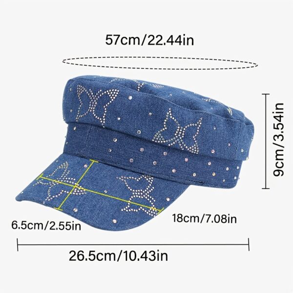 Shimmering rhinestone butterfly hair cap, adding a touch of celestial sparkle to any look.