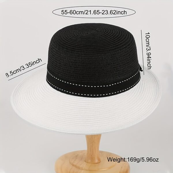 Stylish wide-brimmed straw sun hat, perfect for escaping to the Riviera or any sunny destination. Breathable and chic.