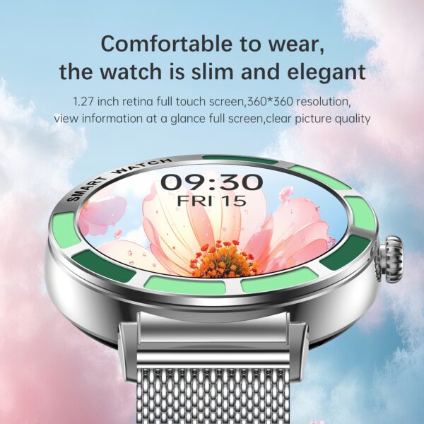 Modern Muse Women's Smart Watch: Chic design meets cutting-edge technology. A stylish smartwatch showcasing its sleek features and sophisticated look.