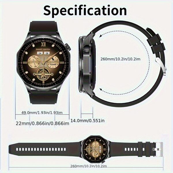 Newness Aura 2-in-1 Smartwatch with wireless earbuds; sleek design, advanced features.