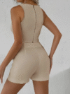 Stylish and comfortable Cairo Womens Vest Shorts Set by Newness Model wears a two piece outfit featuring a sleeveless vest and high waisted shorts perfect for a casual yet chic look