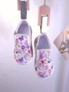 Adorable girls floral canvas shoes with double elastic closure perfect for everyday wear Lightweight and breathable for all day comfort
