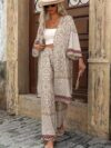 Model showcasing the Newness Dubai Nights Digital Print Suit a chic and sophisticated digital print suit ideal for spring and fall The suit features a flattering silhouette and vibrant print