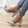 Newness City Chic Gray Chunky Heel Pumps Elevate your style with these versatile and comfortable gray pumps perfect for any occasion
