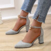 Newness City Chic Gray Chunky Heel Pumps Elevate your style with these versatile and comfortable gray pumps perfect for any occasion
