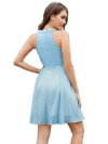 Beige sequin halter neck dress fitted silhouette perfect for weddings and parties
