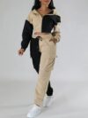 Model wearing the Newness Milan Color Block Tracksuit showcasing its comfortable fit and modern color blocking design