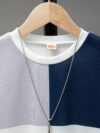Stylish boys color block clothing set in desert dune tones Comfortable polyester blend perfect for everyday wear and play