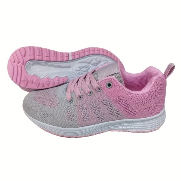 Newness SpringSummer Womens Mesh Running Shoes Newness Bangladesh Womens breathable mesh running shoes in pink showing side and front view
