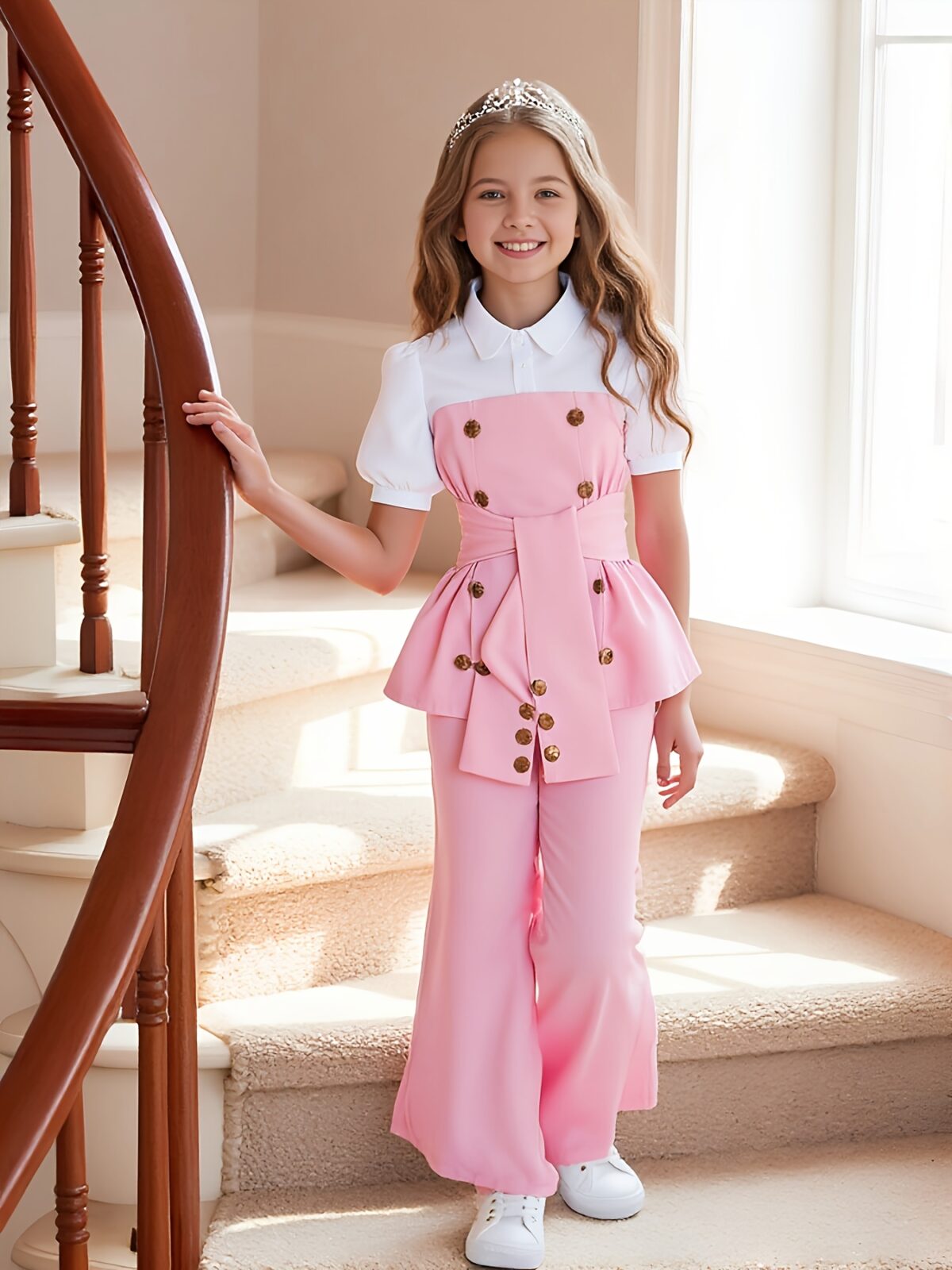 Girls Chic Palazzo Pants Set in stylish comfortable fabric perfect for any occasion