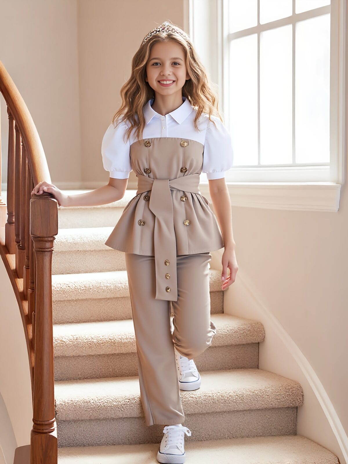 Girls Chic Palazzo Pants Set in stylish comfortable fabric perfect for any occasion