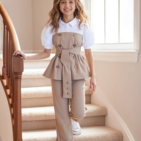 Girls Chic Palazzo Pants Set in stylish comfortable fabric perfect for any occasion