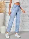 Flatlay of Newness Parisian Chic Classic Straight Leg Jeans showcasing the premium denim and perfect straight leg fit
