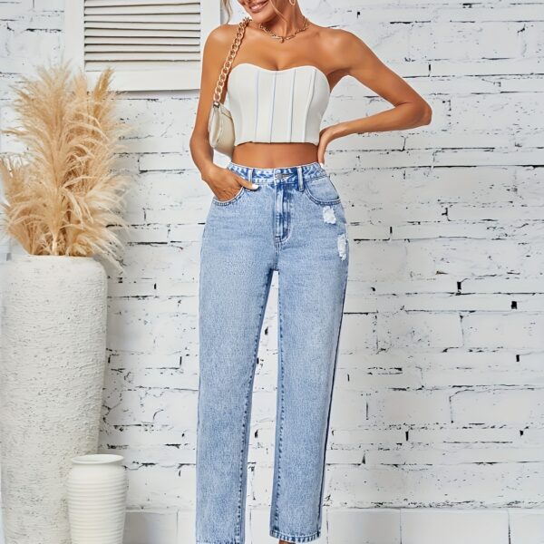 Flatlay of Newness Parisian Chic Classic Straight Leg Jeans showcasing the premium denim and perfect straight leg fit