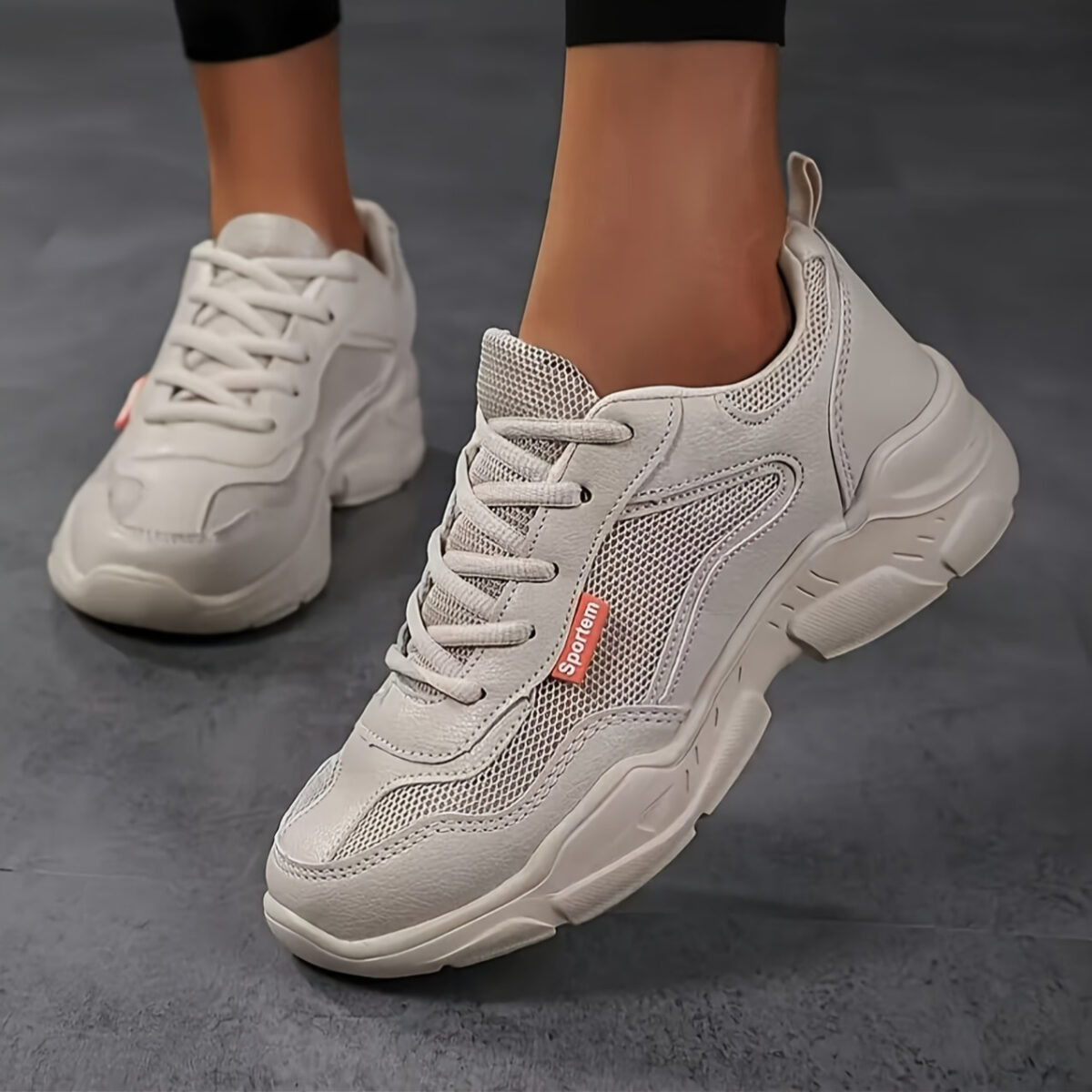 Newness Womens Effortless Style Mesh Sneakers Breathable stylish mesh sneakers for women showcasing modern design and comfort