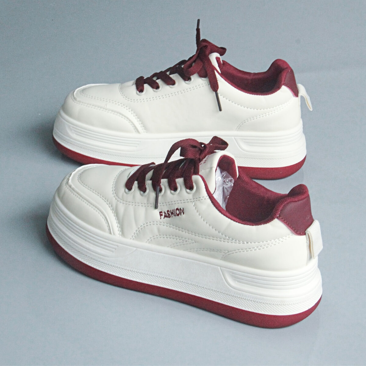 Newness white thick sole sneakers Chic comfortable and effortlessly cool footwear for everyday wear