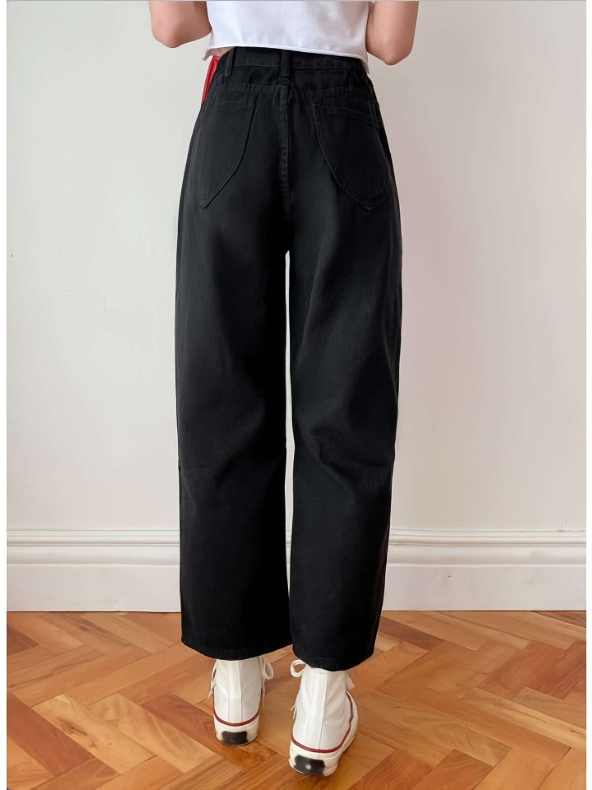 Newness Effortless Chic Wide Leg Jeans Flattering wide leg silhouette in premium denim Model wearing jeans