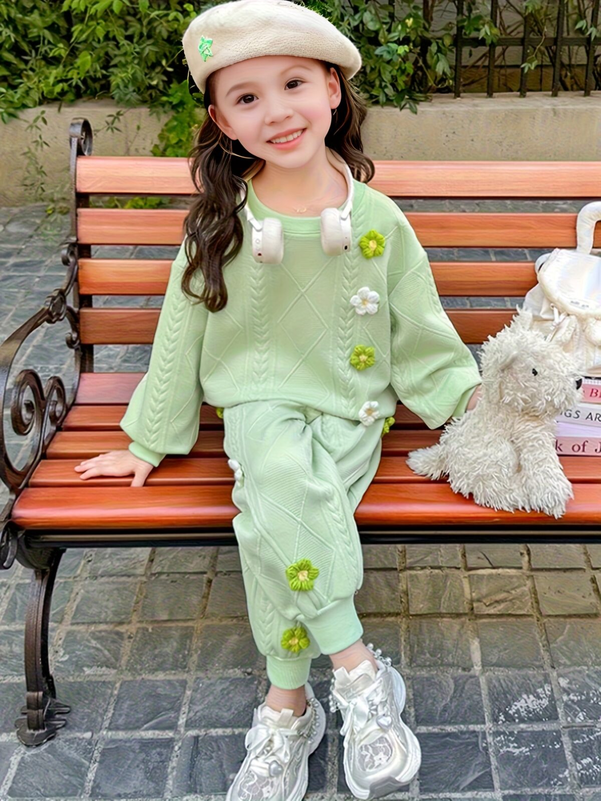 Adorable girls floral outfit perfect for spring and fall Two piece set in charming floral print by Newness
