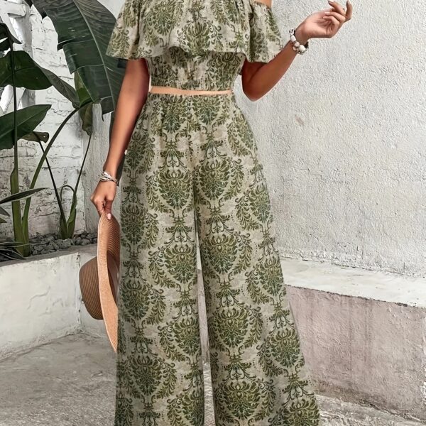 Effortlessly chic Casablanca Printed Two-Piece Set in a vibrant print, perfect for summer. Features a stylish top and coordinating bottom.