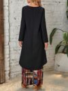 Model showcasing the Newness Casablanca Abstract Print Set a stylish two piece outfit with a solid color top and vibrant abstract print pants