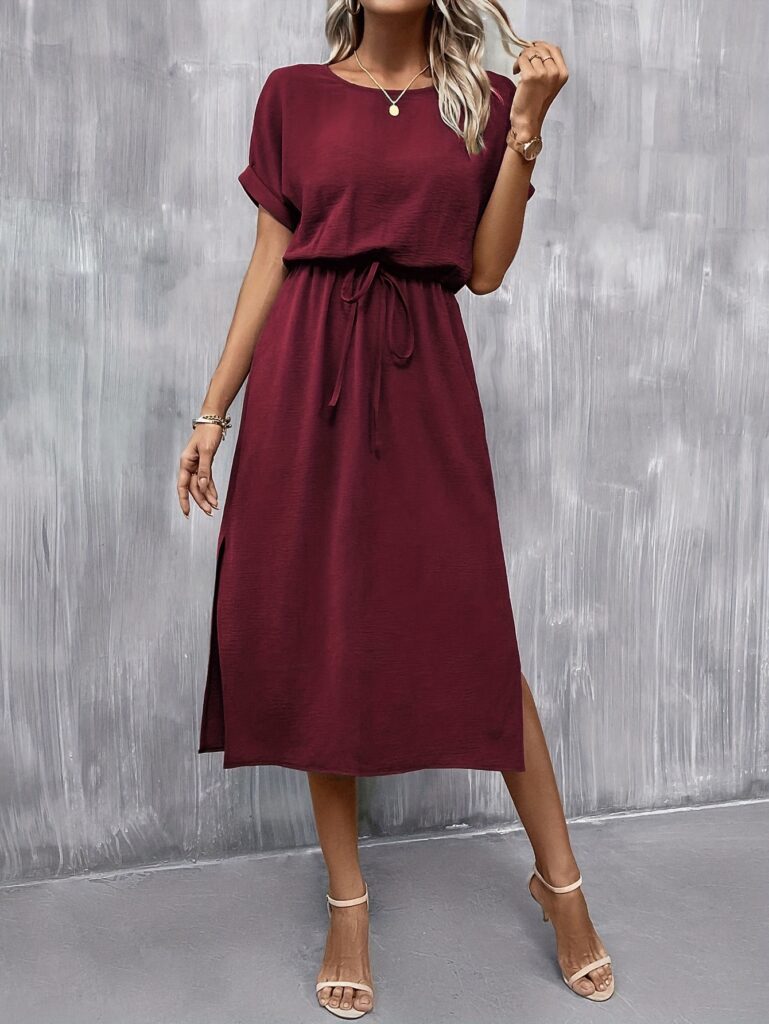 Santorini Solid A-Line Dress in a flattering silhouette, perfect for spring and summer.